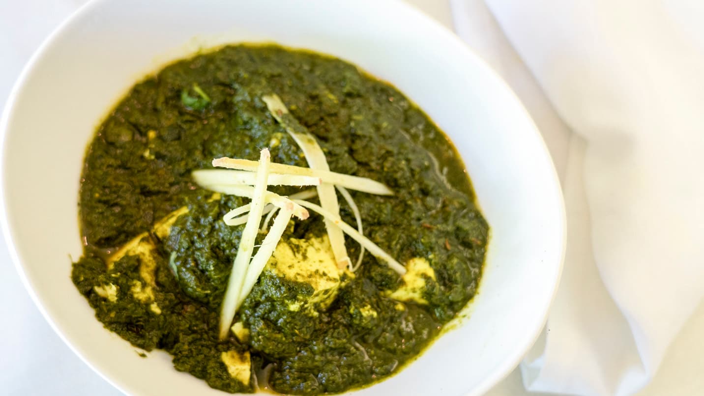 Sagg paneer — paneer with fresh chopped spinach